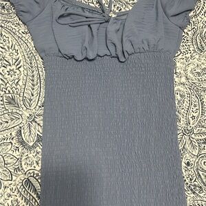 Love Tree Light Blue Smocked Top